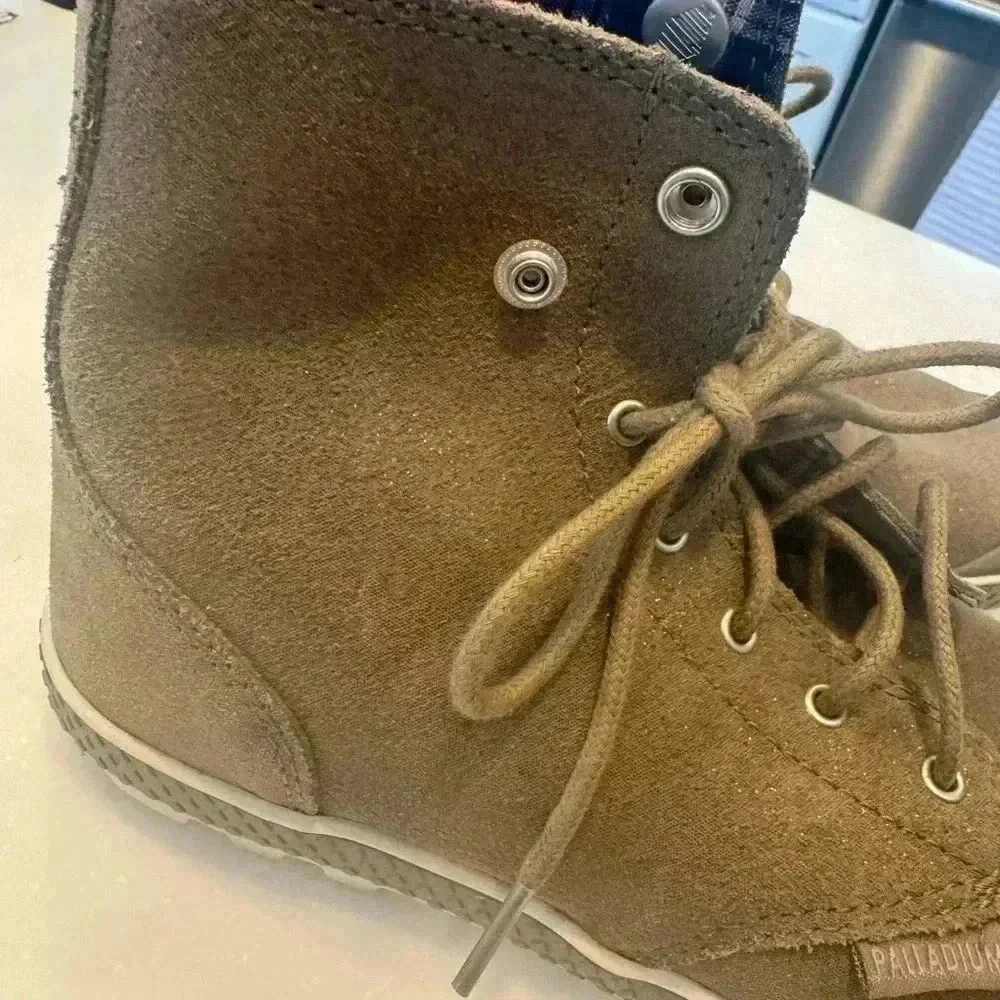 Palladium high top suede leather sneakers tan women’s size 7